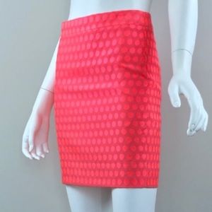 NWT J. Crew Pencil Skirt Hot Pink Polka Dot size 8